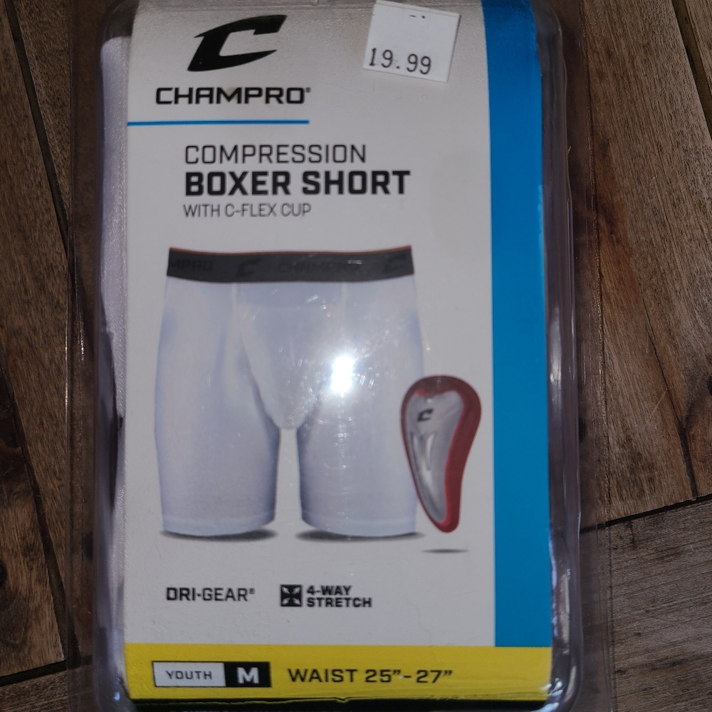 Compression Boxer Short With C-Flex Cup Size Youth Medium